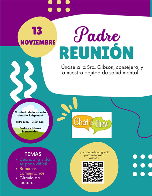  Charla y Platica con la Consejera nov. 13 8:30-9:30 am